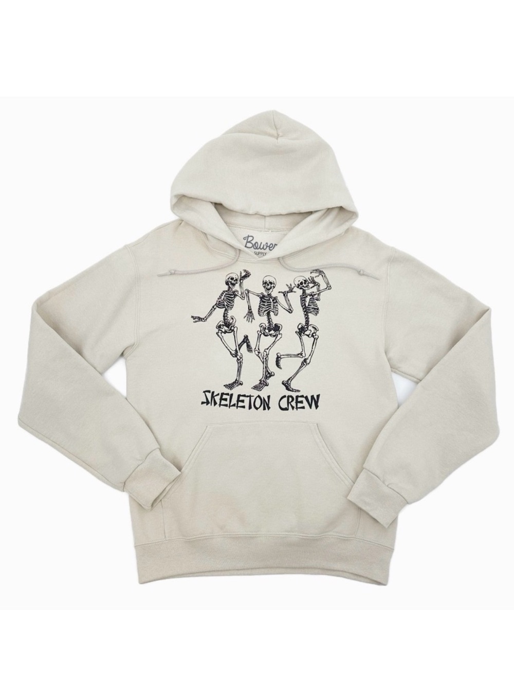 Bowery Supply Co. Skeleton Crew Graphic Hoodie Beige Size Small